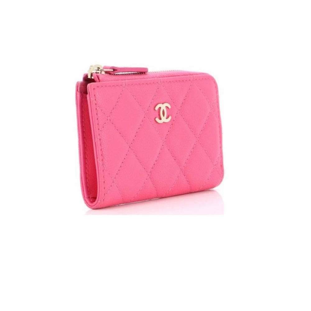 Chanel Quilted Key Pouch Pink